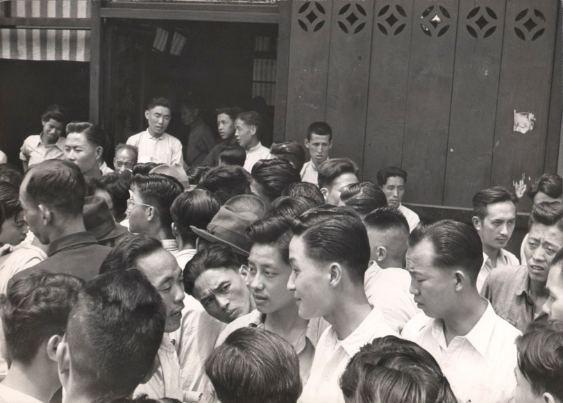 17.&nbsp;HENRI CARTIER-BRESSON (French, 1908-2004), SHANGHAI: Students Mingle with Crowds On Honan Street Near the Rue de Consulat, Trying to Convince Them of the Dangers of Inflation, c. 1948