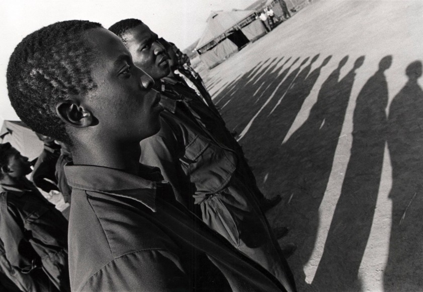12. South Africa&rsquo;s New Army: For the first time, blacks are now equals to white soldiers in the South African Defense Forces. This was a military training site in Central South Africa, 1994.