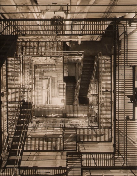 4. Unknown, A vertiginous abyss of connecting rods and kilometers of piping inside of a German ocean liner engine room, 1929