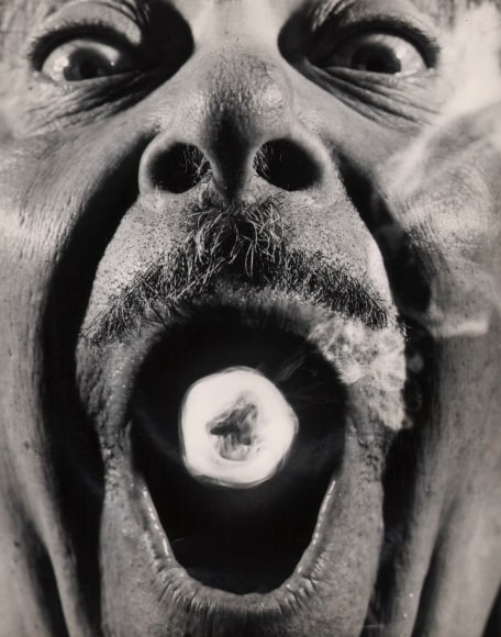 46.&nbsp;Howard Sochurek (1924-1994), Champion Smoke Ring Blower: A ring emerges from Patterson&rsquo;s Cavernous Mouth (Jan. 16, 1950 Issue, p. 12), 1949