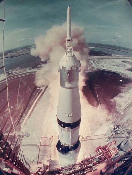4. Ralph Morse (1917-2014),&nbsp;The gantry retracted while Saturn V boosters lifted the Apollo 11 astronauts toward the moon (Aug. 11, 1969 Issue, p. 75), July 16, 1969