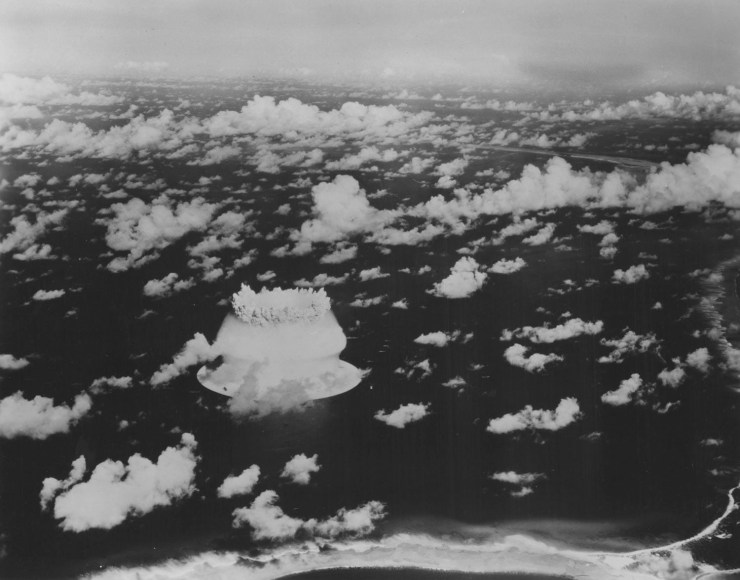 14.&nbsp;U.S. Department of Defense, From the air the Baker Day atomic explosion took the appearance of a derby hat for a brief instant as water, spray and steam boiled skyward out of Bikini Atoll in the Pacific Ocean&nbsp;(Aug. 12, 1946 Issue, p. 30), 1946