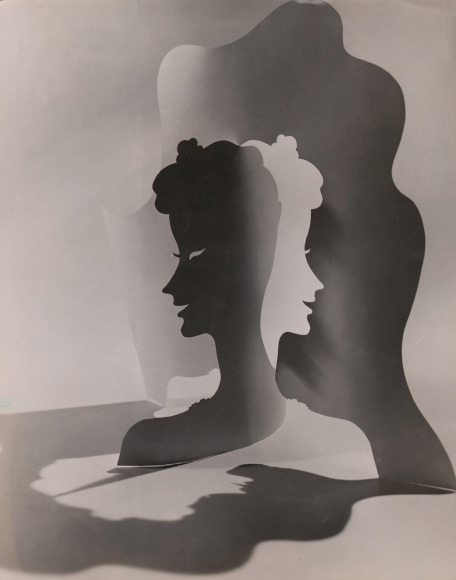 Claude Tolmer, Cut Paper Abstraction, ​c. 1933. Two mirrored silhouettes of a woman's face.