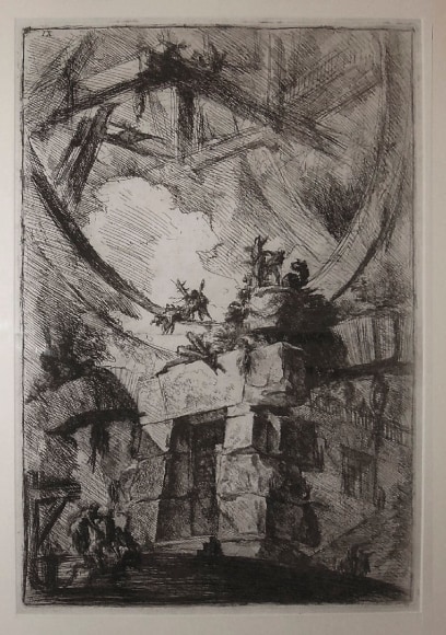 Piranesi, The Giant Wheel, plate begun 1749, additions until mid-1770&#039;s, etching and engraving.
