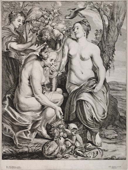 Theodor Van Kessel (ca.1620 - after 1660)  Abundance with Horn of Plenty, 17th century