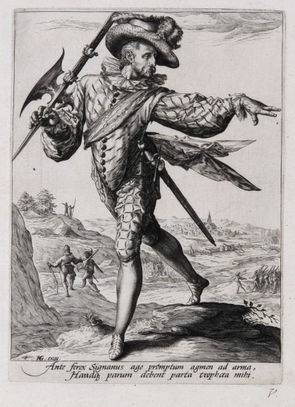 Jacob de Gheyn II (1565-1629)  A Sergeant from the Officers and Soldiers of the Bodyguard of Emperor Rudolph II, ca. 1587