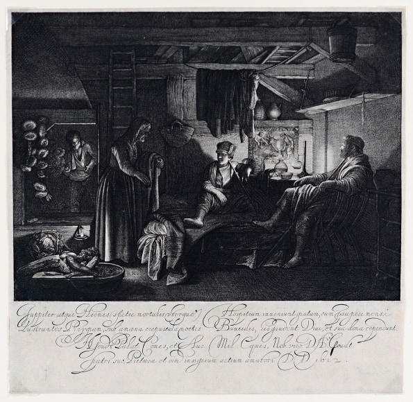 Hendrik Goudt, Jupiter and Mercury in the House of Philemon and Baucis