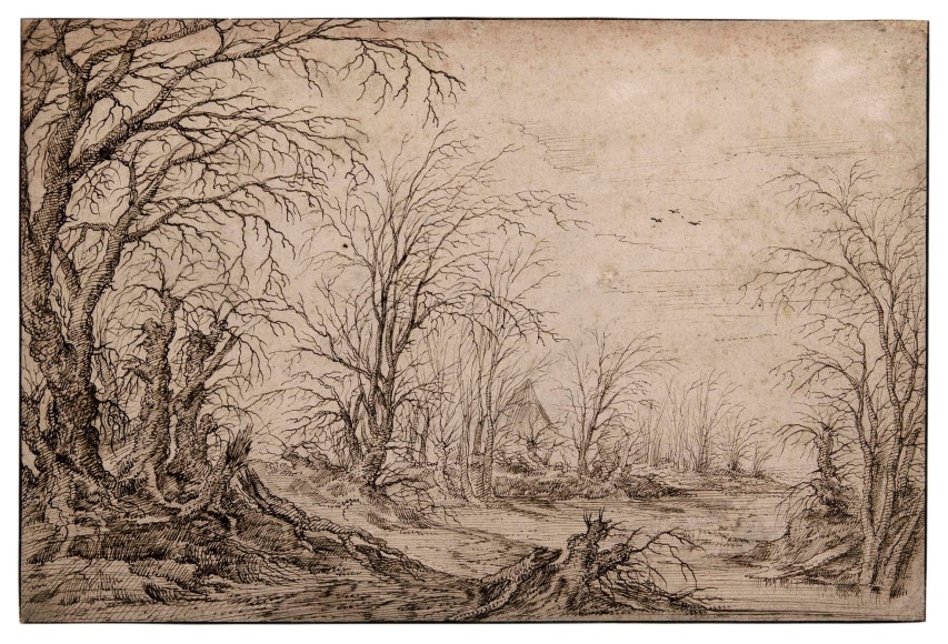 Dutch School,  A Wooded Landscape with Houses