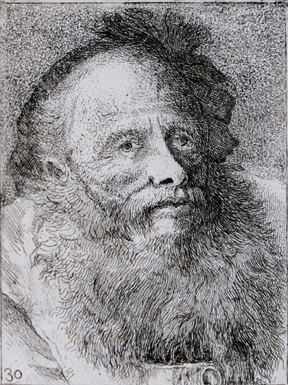 Giovanni Domenico Tiepolo (1727-1804)  Old Man with Decorative Cap