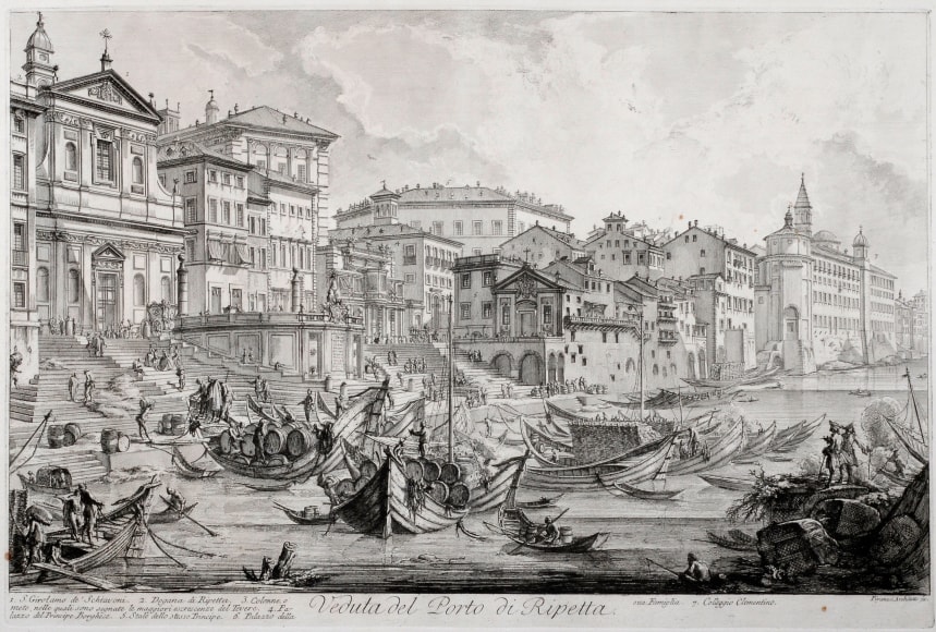 Giovanni Battista Piranesi, Veduta del Porto di Ripetta; The Smaller Harbour, Called the Porto di Ripetta