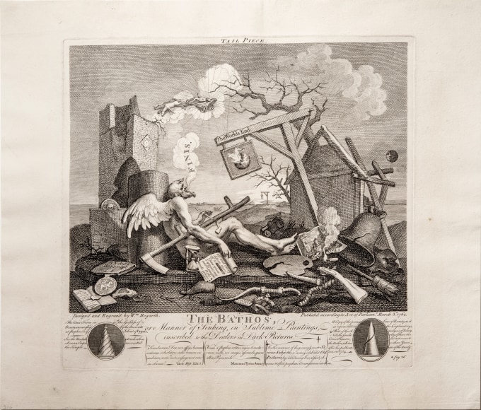 William Hogarth (1697-1764)  Tail Piece (The Bathos), 1764  32h x 33.80w cm