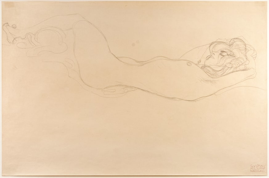 Gustav Klimt, Reclining Nude (Head Right)