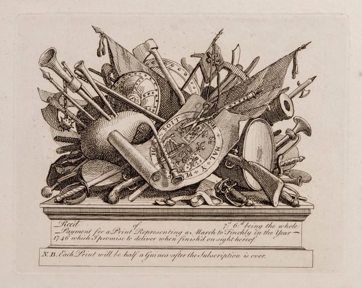 William Hogarth (1697-1764)  A Stand of Arms, Musical Instruments, etc., 1750  Etching and engraving on laid paper