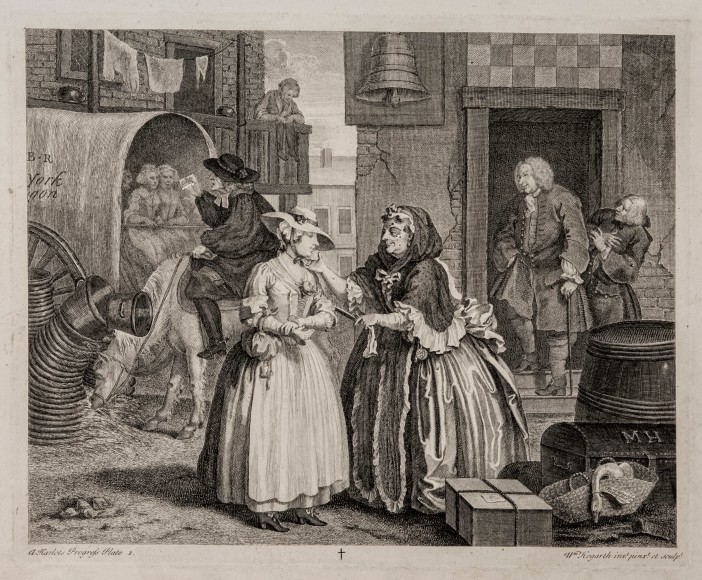 William Hogarth (1697-1764)  Series: A Harlot's Progress, 1732  Complete set of six etching and engravings