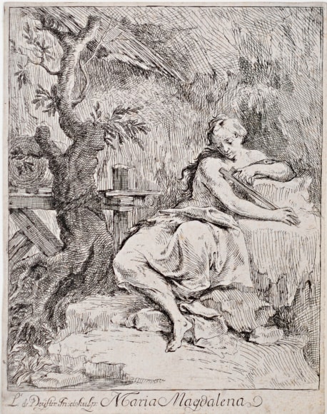 Lodewyck De Deyster, Saint Mary Magdalen with the Crucifix in a Grotto
