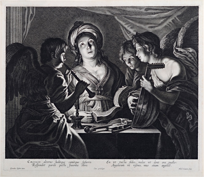 Nicolas Lauwers, St. Cecilia with Three Angels Making Music
