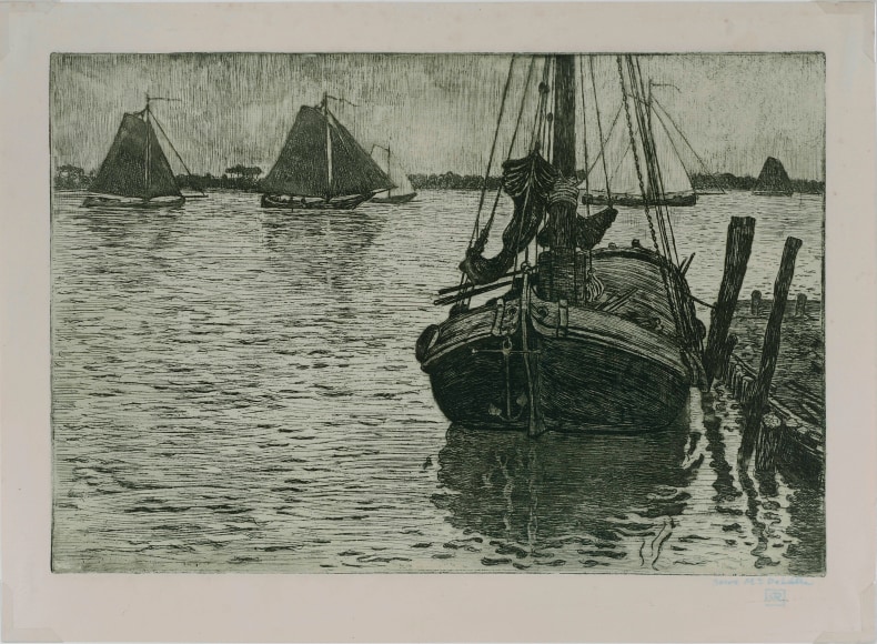 Th&eacute;o Van Rysselberghe, Bateaux dans le Pluie