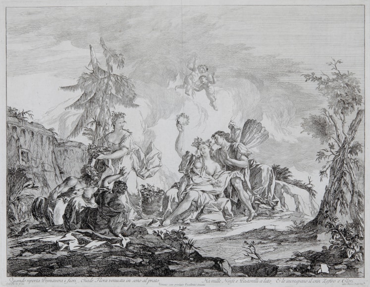 Jacopo Guarana (1720-1808)  Flora and Zephyr  Etching on laid paper