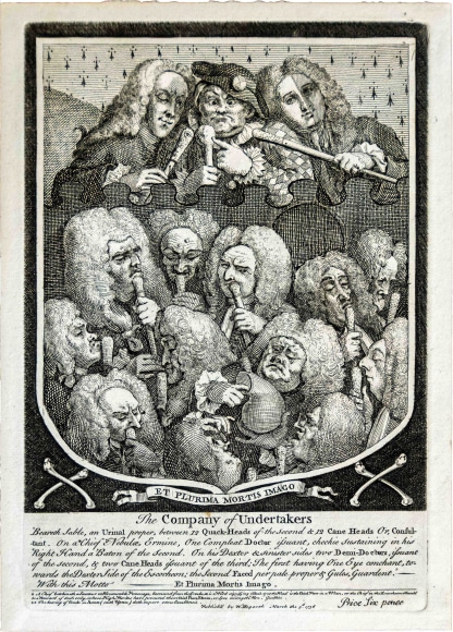William Hogarth (born 1697- died 1764)  A Company of Undertakers, 1736  Etching and engraving on laid paper