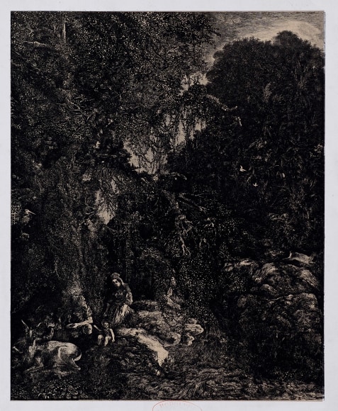 Rodolphe Bresdin, La Sainte Famille aux Cerfs