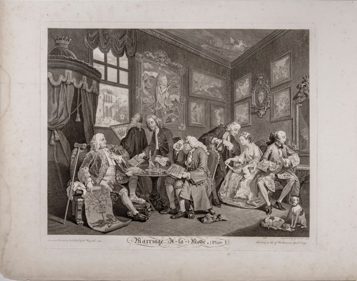 William Hogarth (1697-1764)  Series: Marriage a la Mode, 1745  Complete set of six etchings and engravings on laid paper