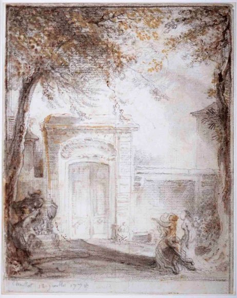 Gabriel de Saint-Aubin, Porte d'H&ocirc;tel et Monument Fun&eacute;raire &agrave; Chaillot