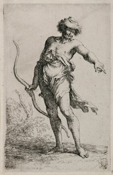 Salvator Rosa (1615-1661)  Exotic Warrior with a Bow from &quot;Figurina&quot;