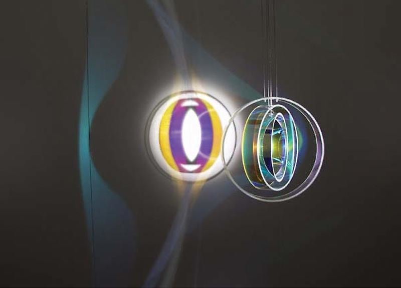 Olafur Eliasson. Colour Space Embracer, 2005.&nbsp;HIM Lamp, motor, Room size for Installation, 402.5 x 356 cm.&nbsp;Courtesy of the artist &amp;amp; PKM Trinity Gallery.