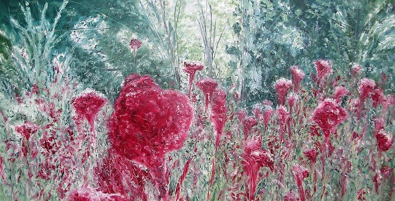 Kim Jiwon, Mendrami, 2008.&nbsp;Oil on linen, 118 x 227.5 cm.&nbsp;Courtesy of the artist &amp;amp; PKM Trinity Gallery.