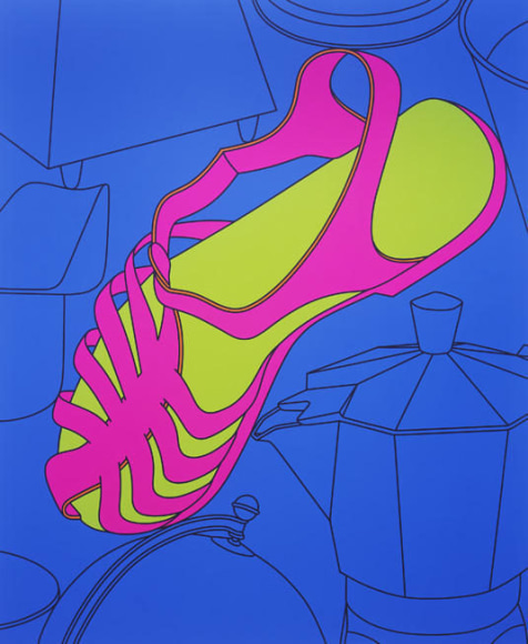 Michael Craig-Martin. Untitled (Sandal), 2009.&nbsp;Acrylic on aluminium, 182.9 x 152.4 cm.&nbsp;Courtesy of the artist &amp;amp; PKM Trinity Gallery.