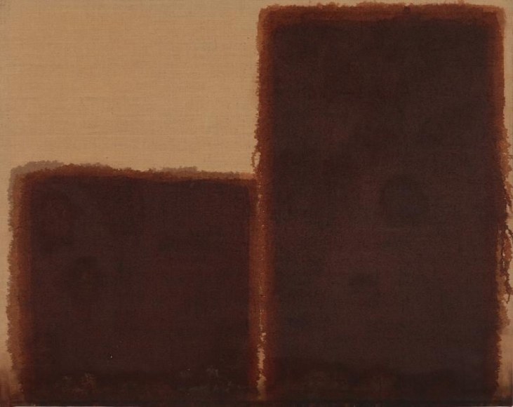 Yun Hyong-keun. Burnt Umber &amp;amp; Ultramarine, 1981-1984.&nbsp;Oil on linen, 91.8 x 115.2 cm. Courtesy of Yun Seong-ryeol &amp;amp; PKM&nbsp;Gallery.
