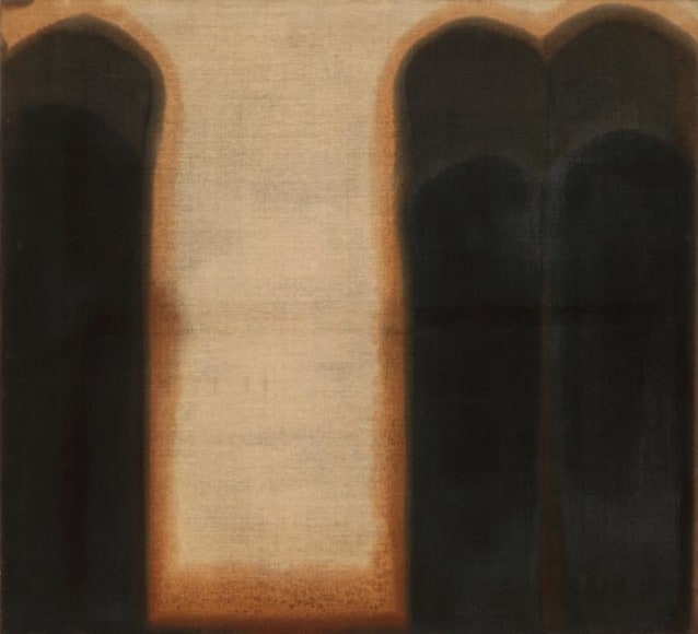 Yun Hyong-keun. Umber-Blue, 1975-1976,&nbsp;Oil on linen, 180 x 200.3 cm. Courtesy of Yun Seong-ryeol &amp;amp; PKM&nbsp;Gallery.