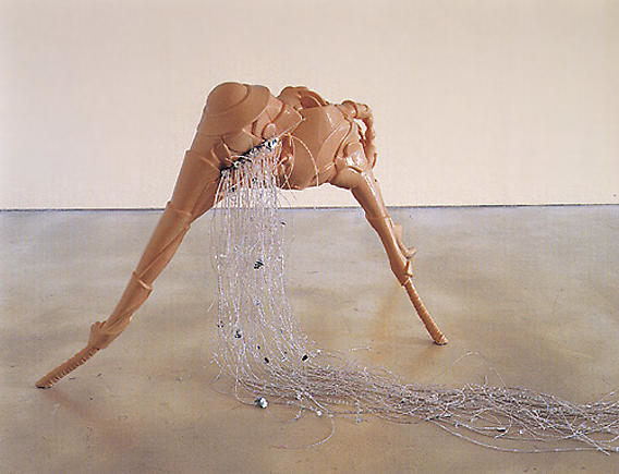 Lee Bul. Ein Hungerk&cedil;nstler, 2004. Hand-cut polyurethane panel on aluminium armature, acrylic paint, epoxy coating, crystal and glass beads on nickel&ndash;chrome and stainless steel wires, 96 x 190 x 500 cm.&nbsp;Courtesy of the artist &amp;amp; PKM Gallery.