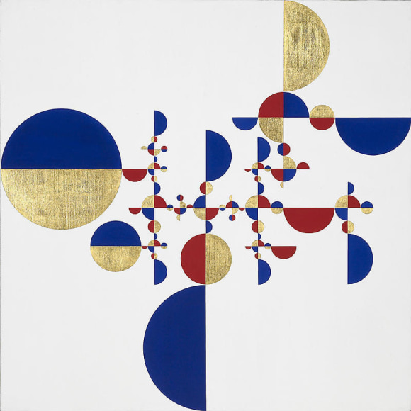 Gabriel Orozco. Samurai Tree IV, 2007.&nbsp;Tempera and burnished gold leaf on linen canvas on cedar frame, 75 x 75 cm.&nbsp;Courtesy of the artist &amp;amp; PKM Trinity Gallery.