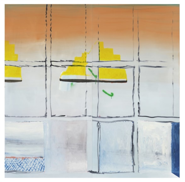 Bek Hyunjin. 드나듦 In-and-Out, 2020, Oil, enamel spray paint on linen, 186 x 186 cm. Courtesy of the artist & PKM Gallery.