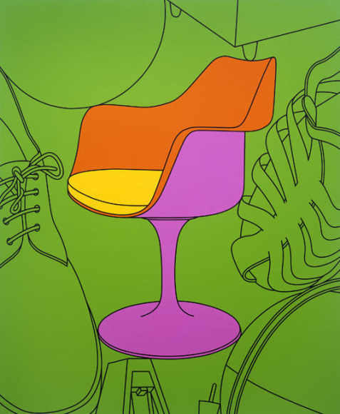 Michael Craig-Martin. Untitled (Chair), 2009. Acrylic on aluminium, 182.9 x 152.4 cm. Courtesy of the artist &amp;amp; PKM Trinity Gallery.