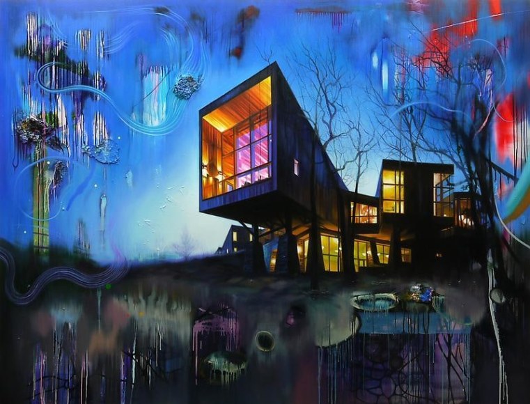 Noori Lee. House 42 (vague), 2012. Oil and acrylic on canvas, 190 x 260 cm. Courtesy of the artist & PKM Gallery.