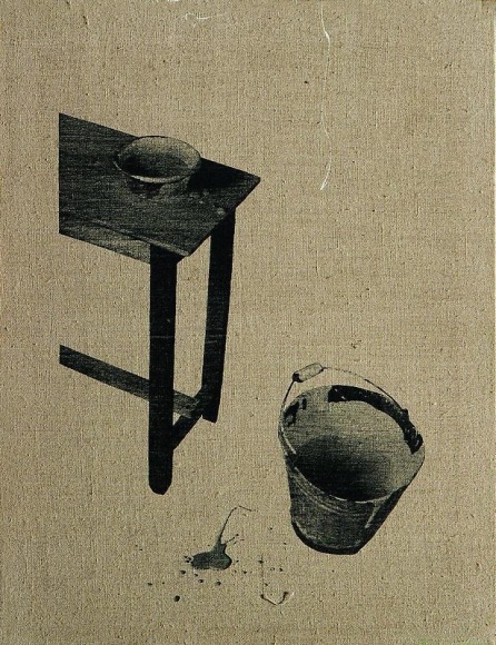 Lee Kangso. 76151-Untitled, 1976. Serigraphy, oil on hemp cloth, 65.2 x 50 cm. Courtesy of the artist & PKM Gallery.