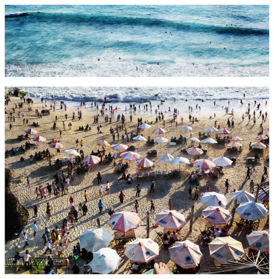 Sangbin Im, People-Bali 1 (1 of 5), 2011. Lambda print / diasec, 38.1 x 139.7 cm (top), 99.06 x 139.7 cm (bottom)., Courtesy of the artist &amp;amp; PKM Gallery.&nbsp;