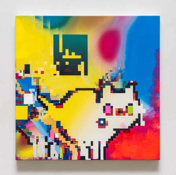 Cody Choi, Database Painting Animal Totem “Hello Kitty Twin #B1”, 2022-2023.