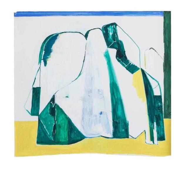 Bek Hyunjin. 딱딱한 콸콸콸 A Hard Gush, 2014-2016. Oil, pencil on paper, 79.8 x 85.4 cm. Courtesy of the artist & PKM Gallery.