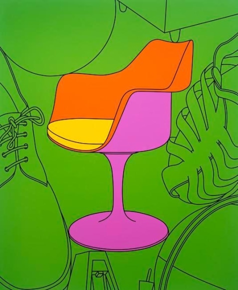 Michael Craig-Martin, Untitled (Chair), 2009. Acrylic on aluminium, 182.9 x 152.4 cm. Courtesy of the artist &amp;amp; PKM Gallery.