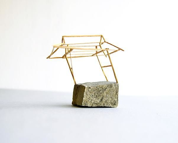 Koo Hyunmo. Baekkop Rock, 2008.&nbsp;Wood, stone, Approx.13.8 x 14 x 8 cm. Courtesy of the artist &amp;amp; PKM Gallery.