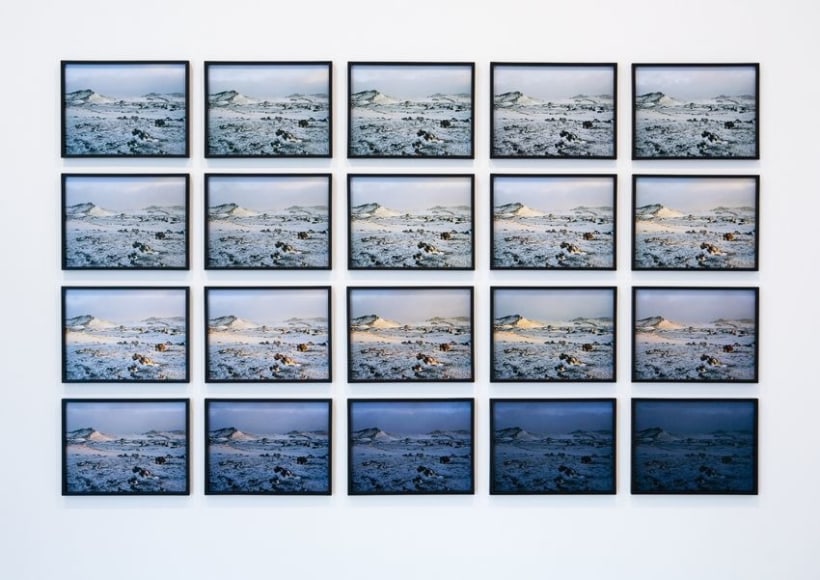 Olafur Eliasson, Hekla twilight series (AP 1/1), 2006. C-prints overall,, approx. 145 x 240 cm, each image 30 x 40 cm (20pcs). Courtesy of the artist & PKM Gallery.