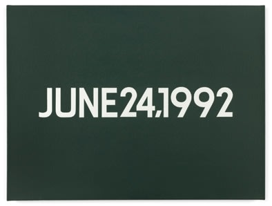 On Kawara. June 24, 1992, 1992. Liquitex on canvas, artist-made box with date, corresponding newspaper, 45.7 x 61 cm. Courtesy of the artist & PKM Gallery.