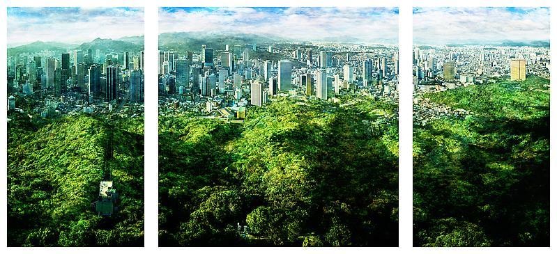 Sangbin IM. Seoul North (Edition of 5), 2009.&nbsp;Lambda print, 88.9 x 50.8 cm/ 88.9 x 88.9cm /88.9 x 50.8 cm (triptych).&nbsp;Courtesy of the artist &amp;amp; PKM Trinity Gallery.