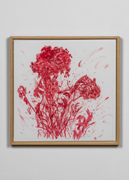 Kim Jiwon, 맨드라미 Mendrami, 2013. Ball point pen gouache on paper, 45 x 45 cm., Courtesy of artist & PKM Gallery.