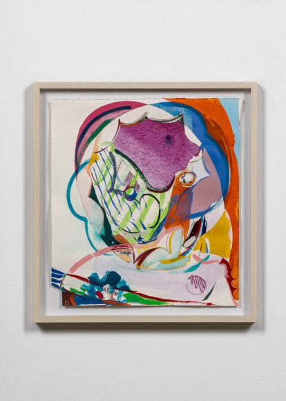 Young Do Jeong, 내게 묻혀본다, 2022. Acrylic, graphite, and color pencil on paper, 44.2 x 40.7 cm., Courtesy of artist & PKM Gallery.