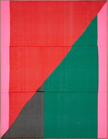 Brent Wadden. Untitled, 2017. Painting - Hand woven fibers, wool, cotton and acrylic on canvas, 275 x 210 cm. Courtesy of the artist, PKM Gallery and Peres Projects.