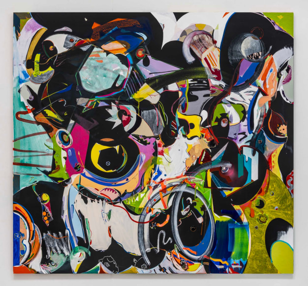 Young Do Jeong,&nbsp;Gehen Sie geradeaus, 2022-2023. Acrylic, spray paint, color pencil, and graphite on canvas,&nbsp;190 x 204 cm.&nbsp;, Courtesy of the artist &amp;amp; PKM Gallery.